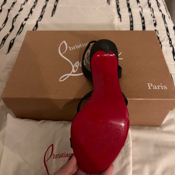 Christian Louboutin Black Glitter Heels - Picture 7 of 9